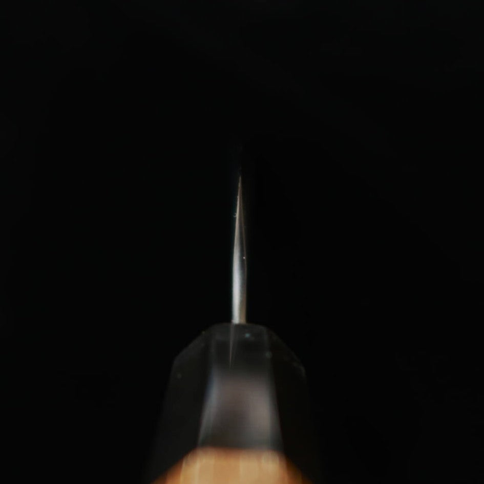 二唐刃物鍛造所 NIGARA 切付ペティ SG2 鎚目 黒打 チーク八角柄（150mm）