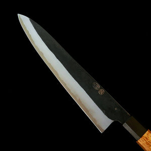 Ikenami Hamono gyuto, aço Shirogami #1 com revestimento inox, cabo de carvalho (210–270 mm)