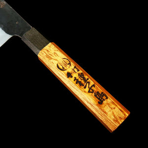 Ikenami Hamono gyuto, aço Shirogami #1 com revestimento inox, cabo de carvalho (210–270 mm)