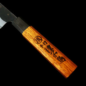 IKENAMI HAMONO, Shirogami #1, inox laminé, manche en chêne, couteau sashimi double biseau (210 mm)