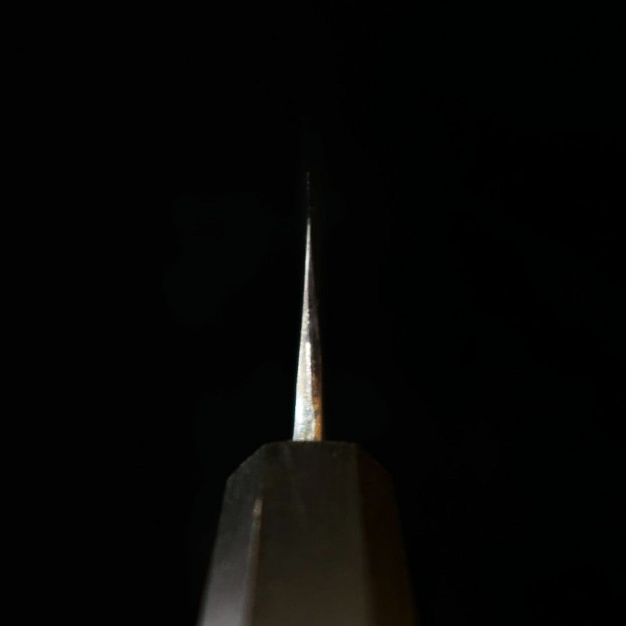 IKENAMI HAMONO, Shirogami #1, inox laminé, manche en chêne, couteau sashimi double biseau (210 mm)