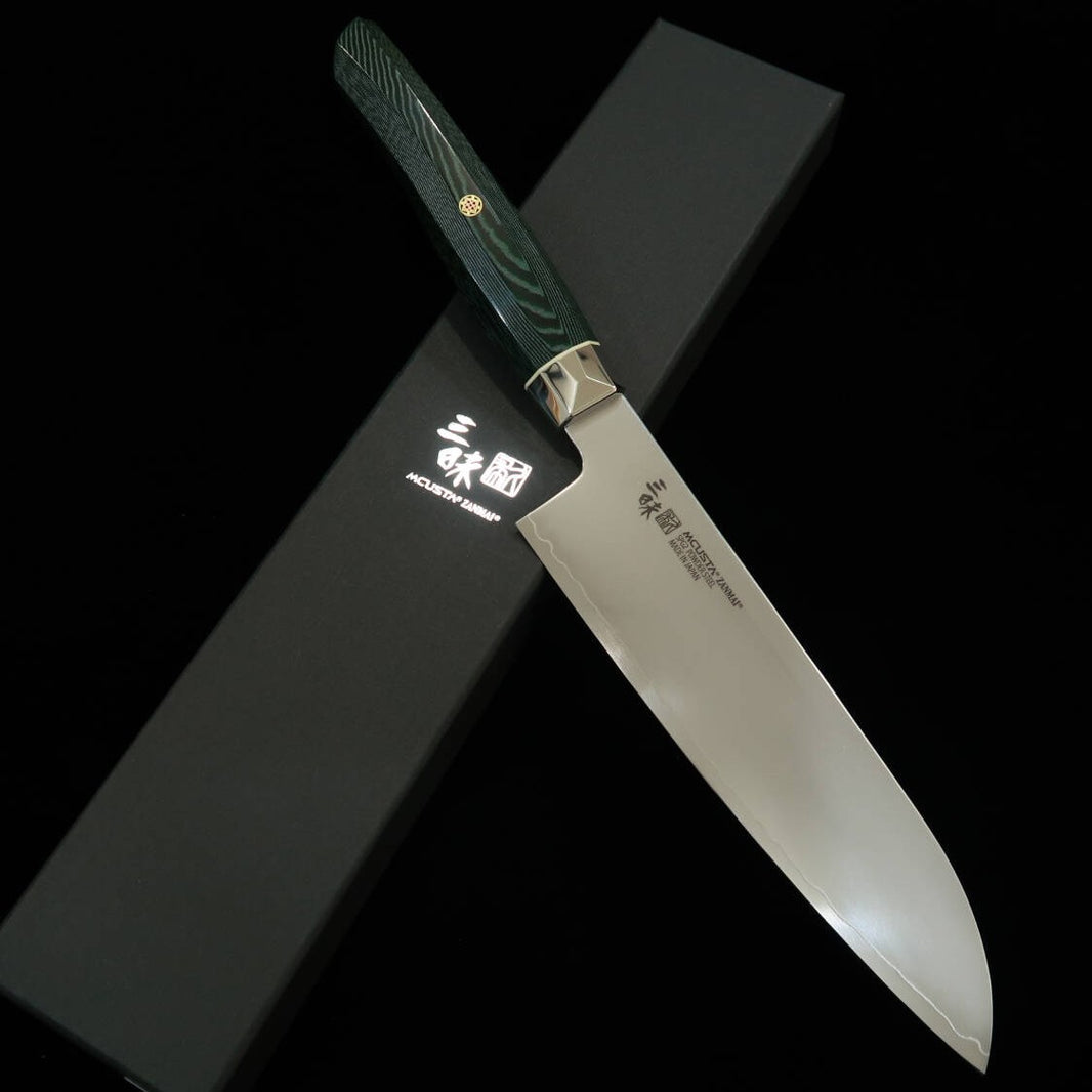 Santoku [Nuevo estándar] ZANMAI MCUSTA Revolution3 verde (180mm)