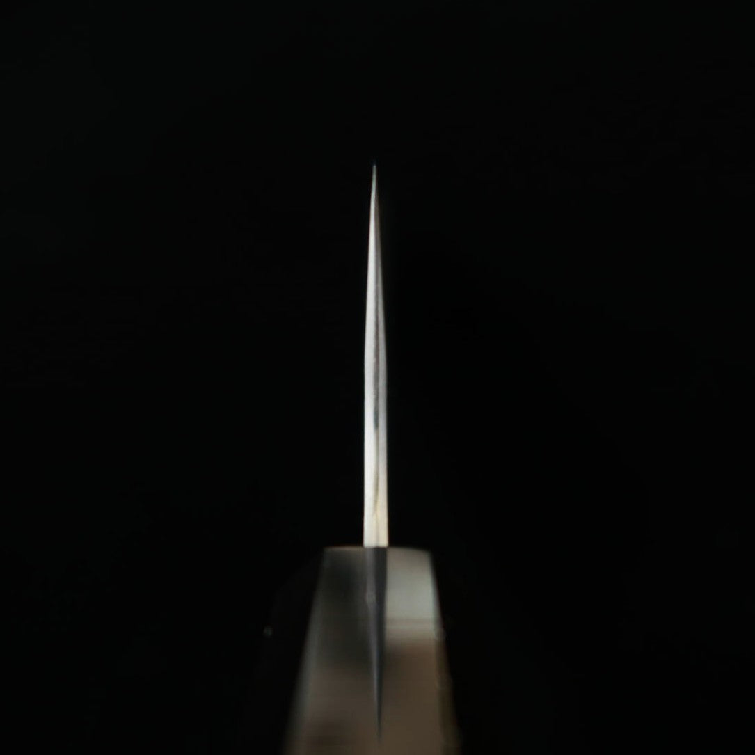 二唐刃物鍛造所 NIGARA 切付菜切 青紙スーパー 鎚目 ウェンジ八角柄（180mm）