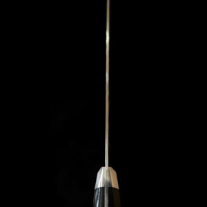 源虎徹 三徳 安来鋼 青紙二号 梨地 鍔付き 黒合板柄（180mm）