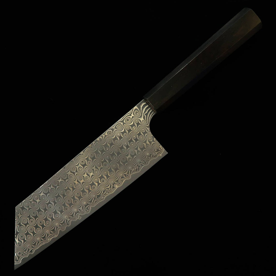 Couteau Kiritsuke Nakiri Nigara (Nigara Hamono), série Anmon, acier SG2, manche octogonal monobloc en ébène (180 mm)