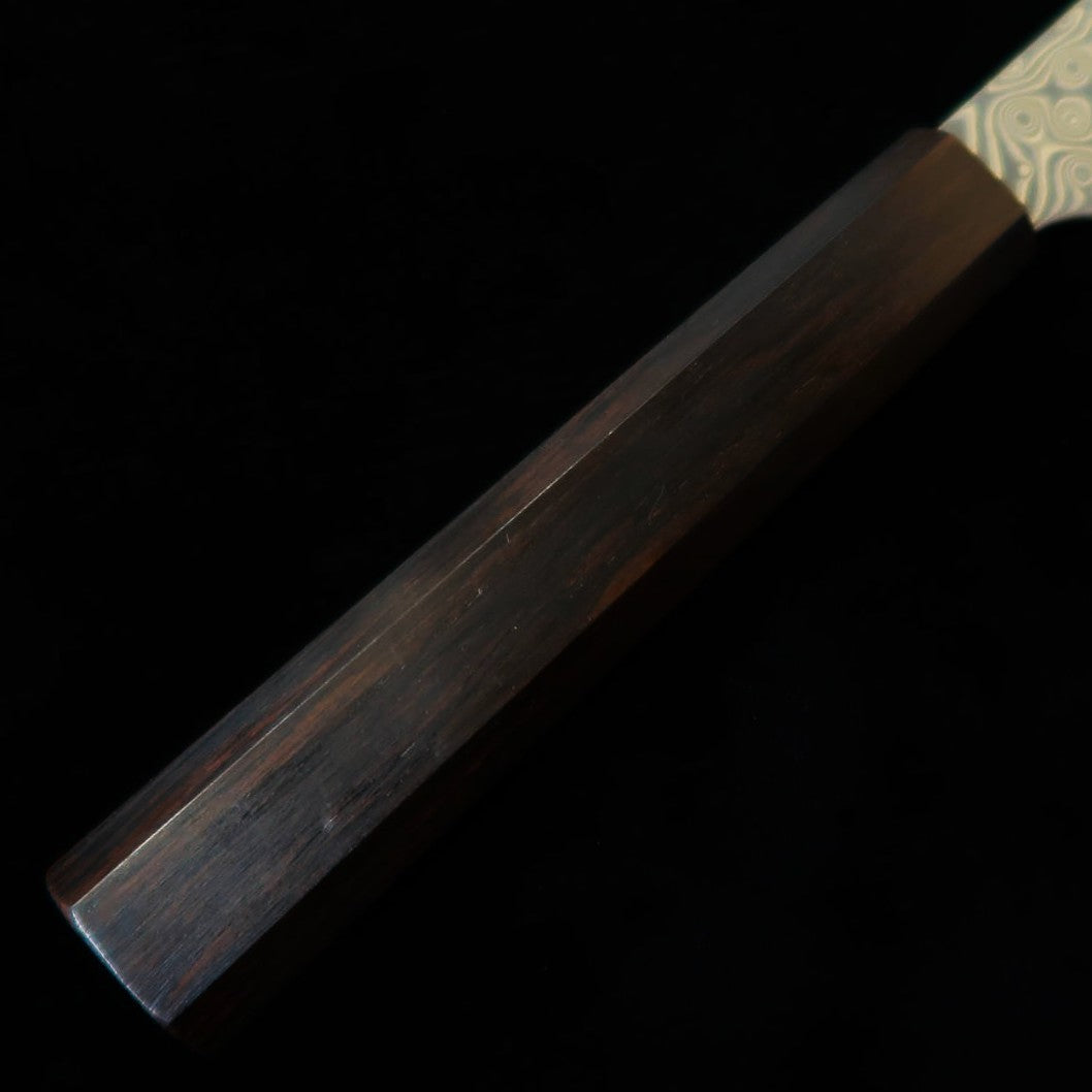 Nigara Hamono Forging NIGARA Anmon Nakiri kiritsuke SG2, mango octogonal integral de ébano (180 mm)