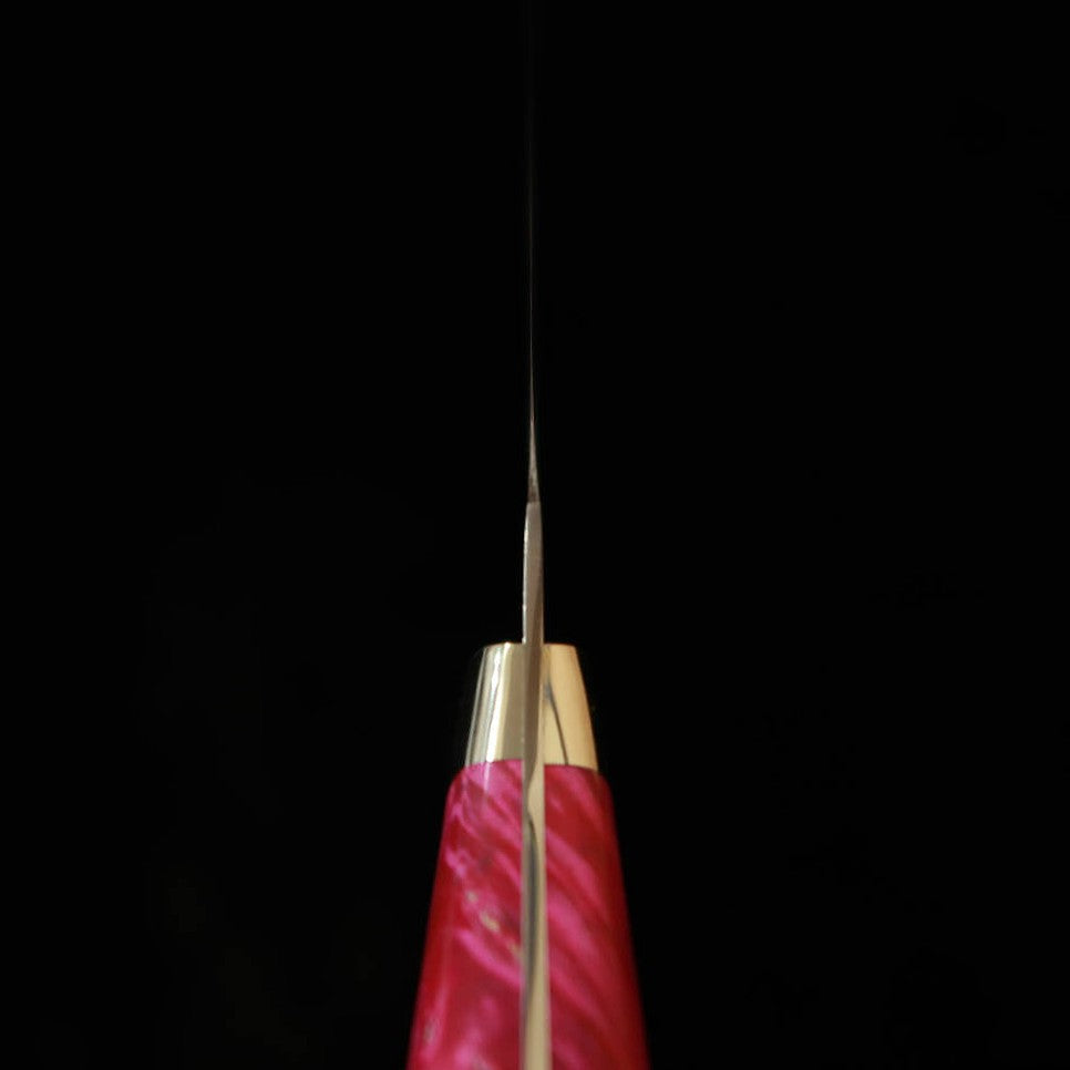 Asurah Knives × 三浦 MIURA SUS420J2  鏡面仕上げ カスタムハンドル ピンク フィレナイフ (160mm)