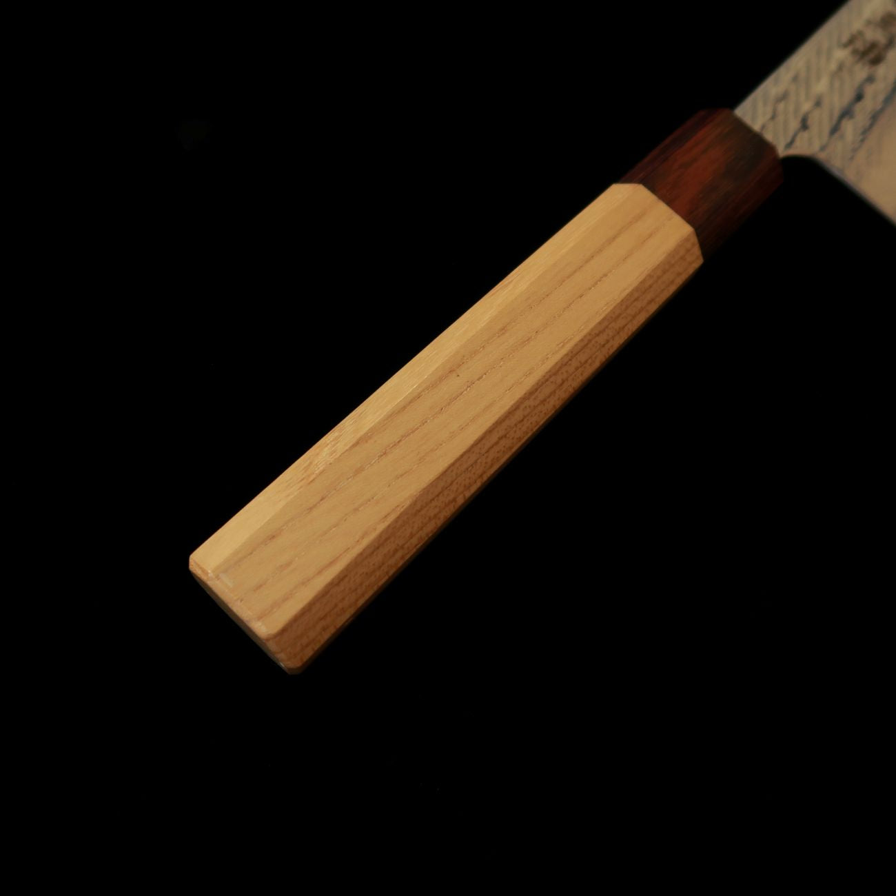 Miura Gyuto Ginsan Damas torsadé (Nawame) Manche octogonal en Zelkova (240 mm)