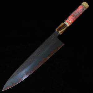 KAGEKIYO Kagekiyo Acero azul nº1 damasco ennegrecido mango personalizado cuchillo de chef (240 mm)