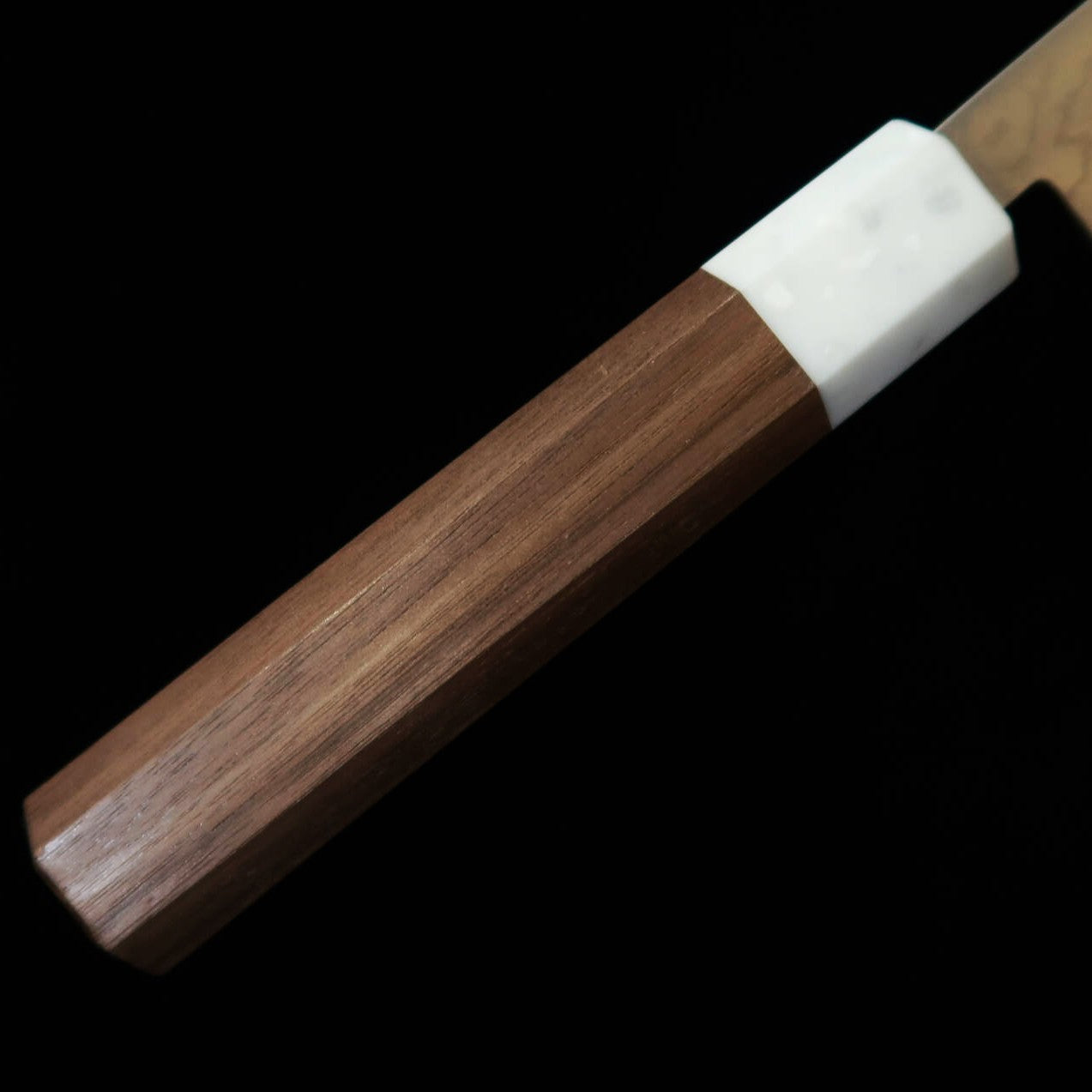 Couteau Bunka/Santoku Miura (Acier Aogami #2 / Plaquage Inox Nickel Damas / Manche Noyer) (165 mm)