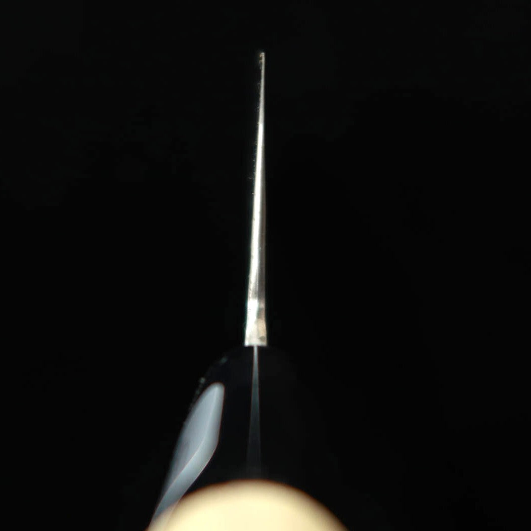 Couteau Nakiri Teruyasu Fujiwara, finition Nashiji, manche en ho (magnolia) de forme châtaigne (165 mm)