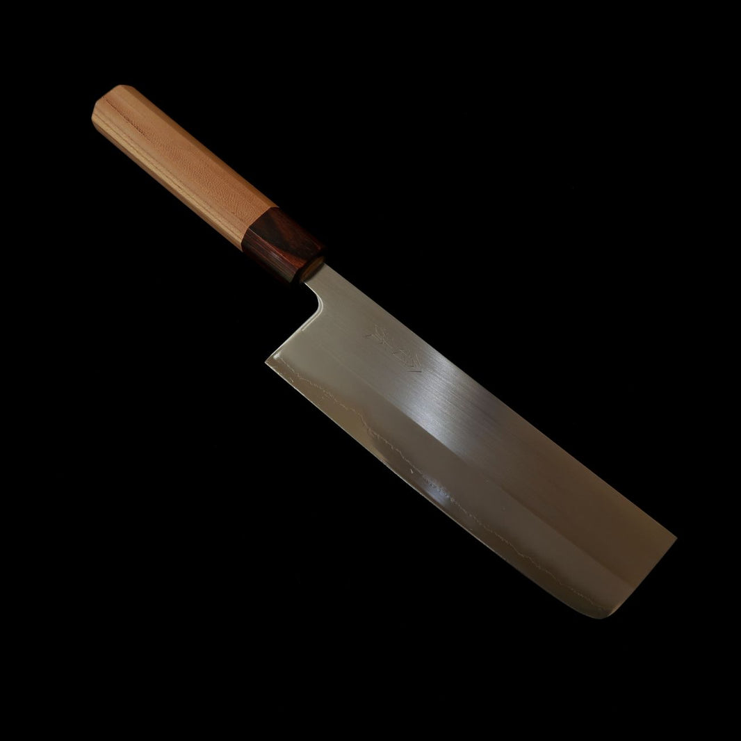HADO Oinaru Shiro-gami #1 sanmai inoxidable, mango de keyaki, nakiri (165 mm)