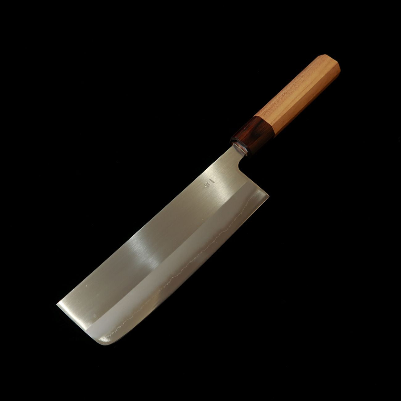 Couteau Nakiri HADO Ohryu - Acier Shirogami n°1 (Acier Carbone), Revêtement Inox - Manche en bois de Zelkova (165 mm)