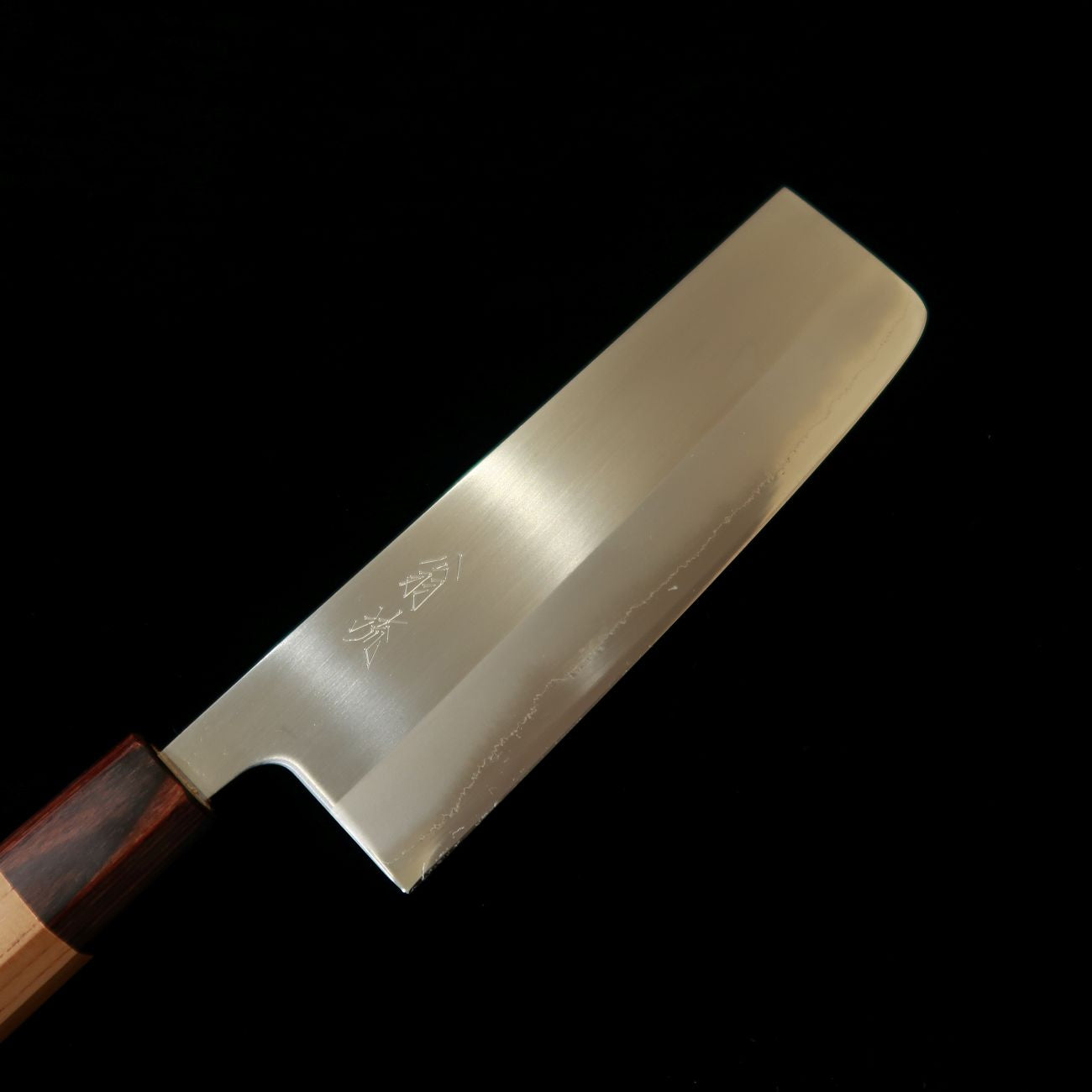 Couteau Nakiri HADO Ohryu - Acier Shirogami n°1 (Acier Carbone), Revêtement Inox - Manche en bois de Zelkova (165 mm)