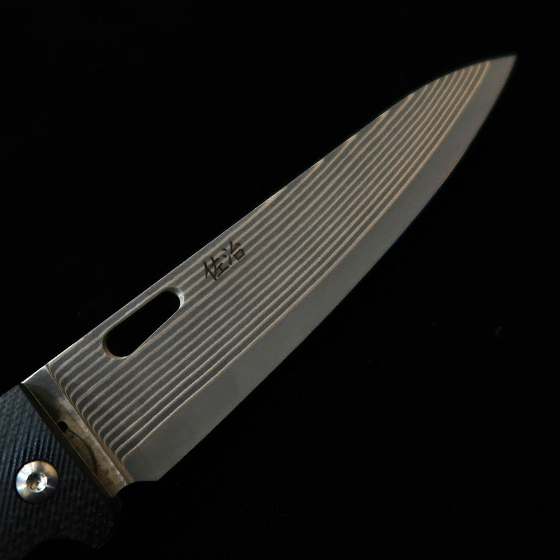 佐治武士SAJITAKESHI フォールディングペティナイフ SG2 黒染めダマスカス （150mm）