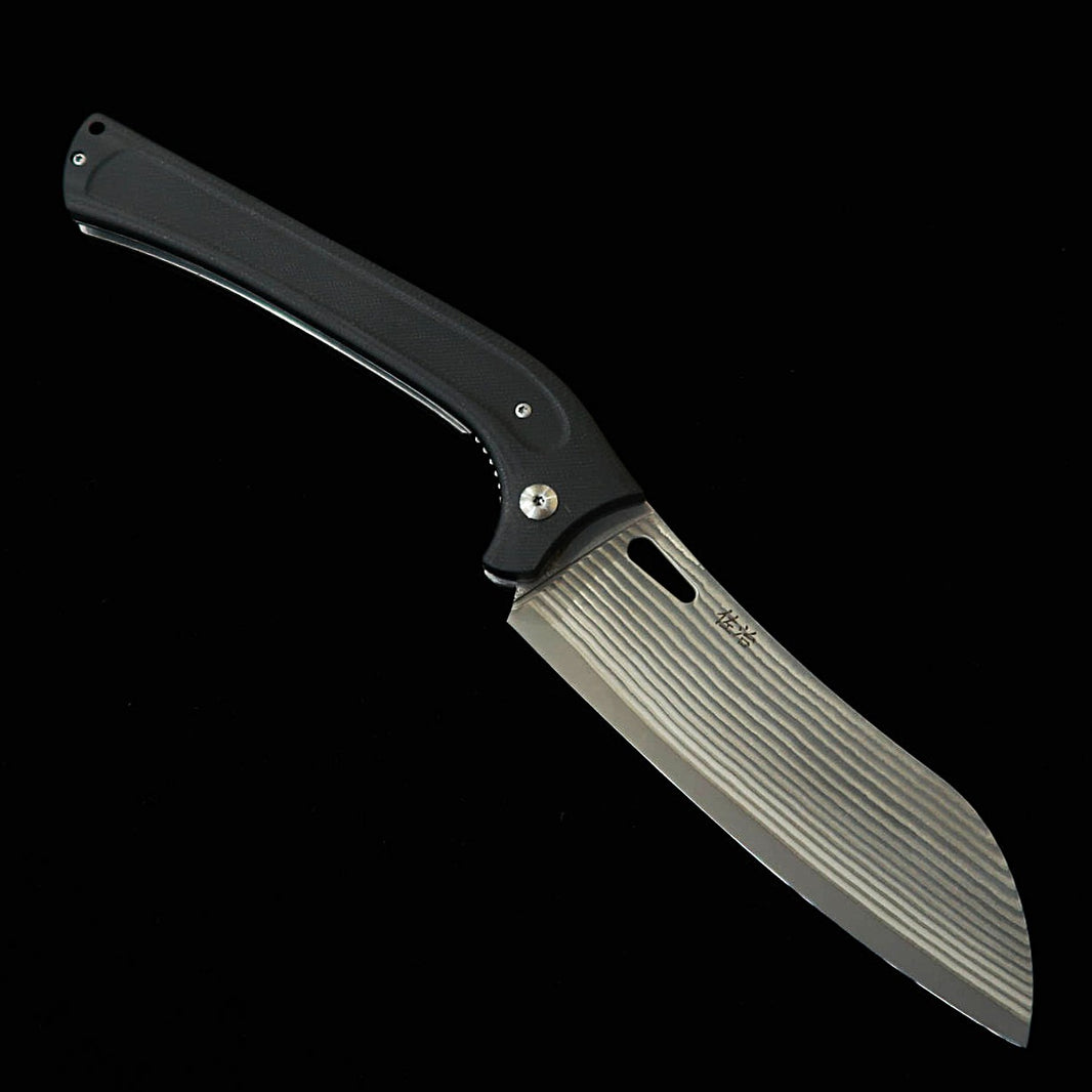 Folding Santoku TAKESHI SAJI SG2 Black Damascus (130mm)