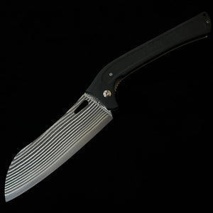 佐治武士SAJITAKESHI フォールディング三徳ナイフ SG2 黒染めダマスカス （130mm）