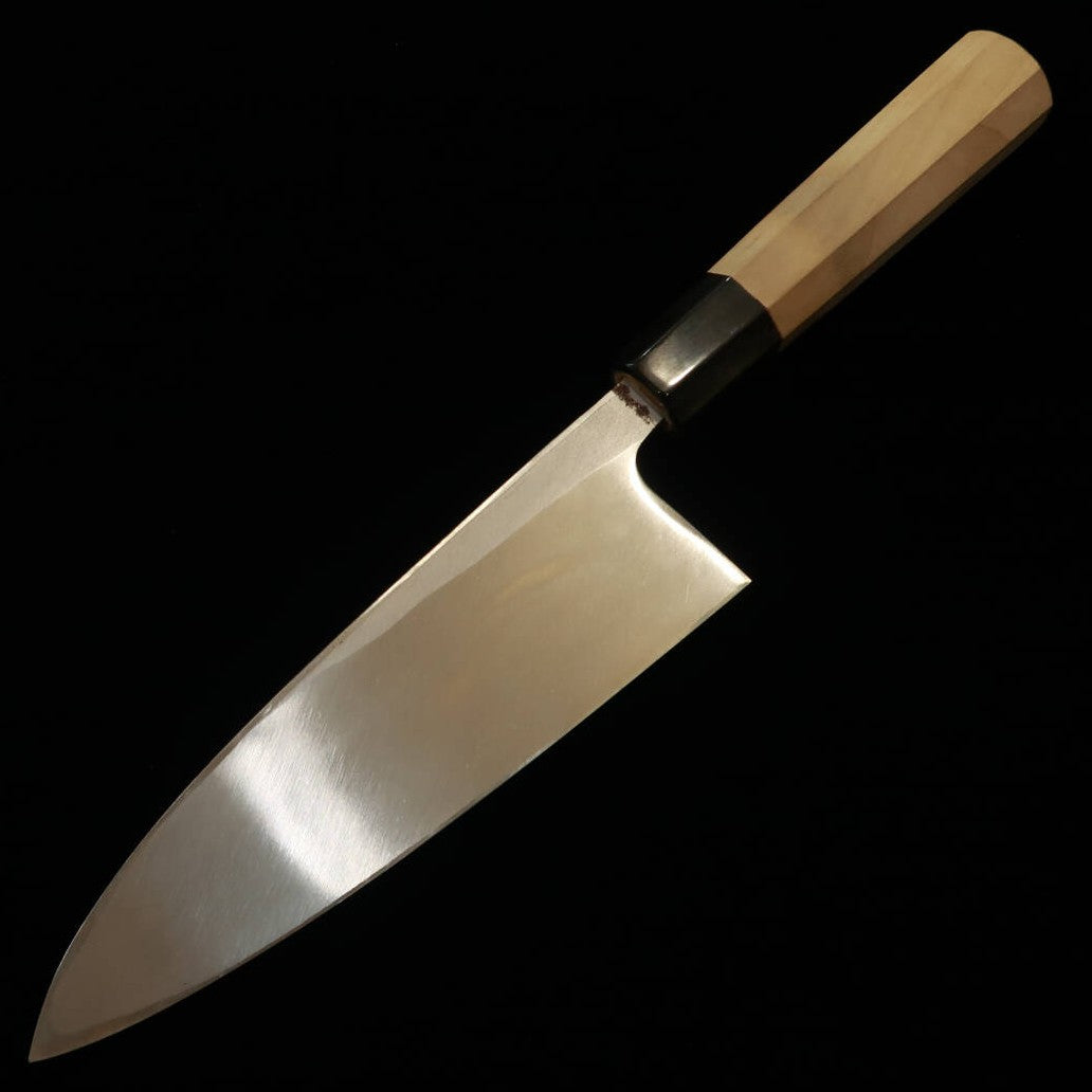 Deba [OUTLET] MIURA Shirogami No. 2, Black Finish, Paulownia Octagonal Handle (180mm) with Scratches