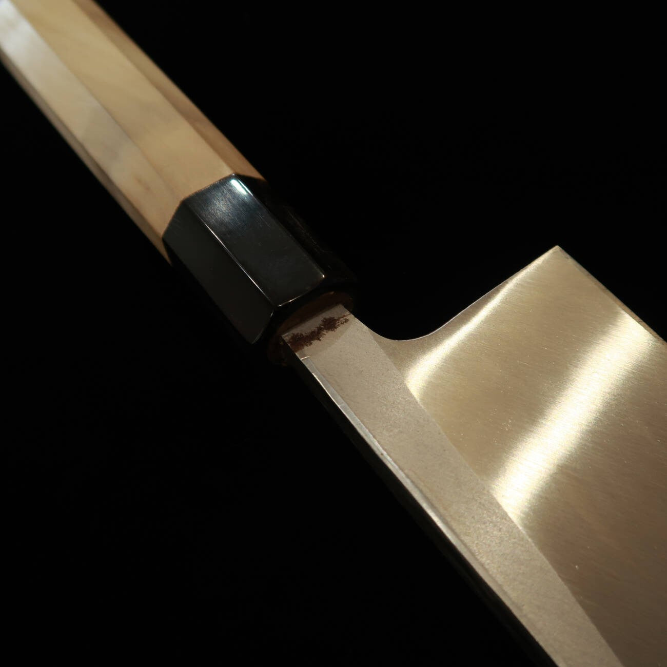 Deba [OUTLET] MIURA Shirogami No. 2, Black Finish, Paulownia Octagonal Handle (180mm) with Scratches
