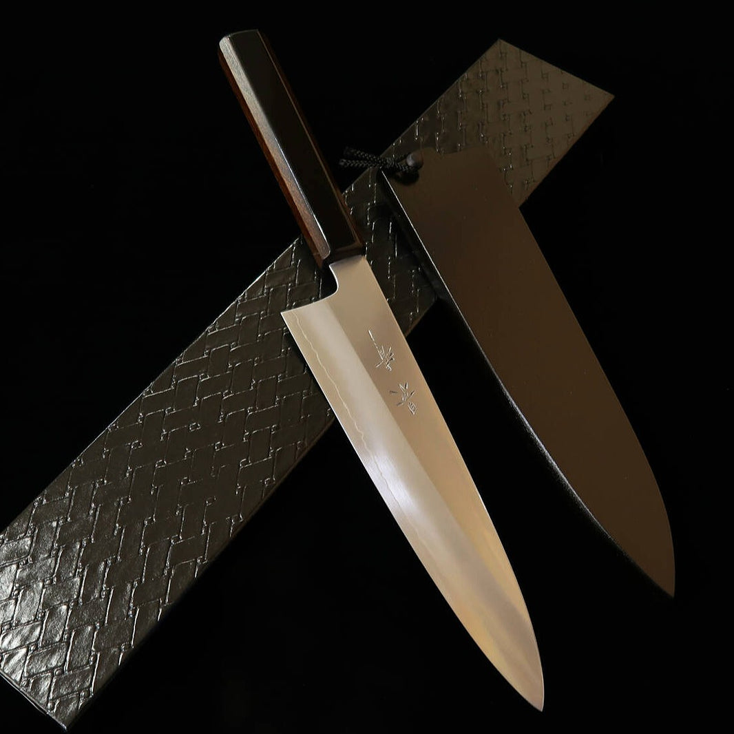 KAGEKIYO Kagekiyo Gyuto Gin-san cabo kuro-ro (preto laqueado) (210 mm)