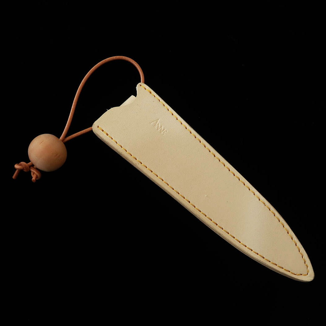 ANNE AN Funda para cuchillo Petty 120 mm, color blanco × cuentas de madera maciza