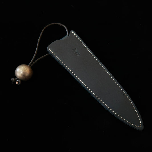 アン ANNE ナイフシース ペティ120mm用 紺色×銀染ウッドビーズ