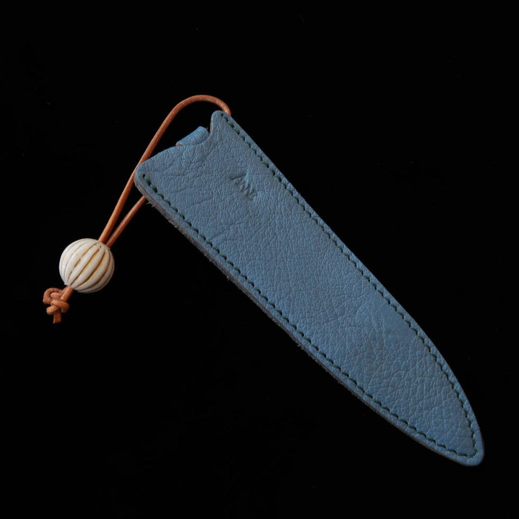 ANNE Funda para cuchillo Petty 120 mm, azul claro con cuentas de farol blanco