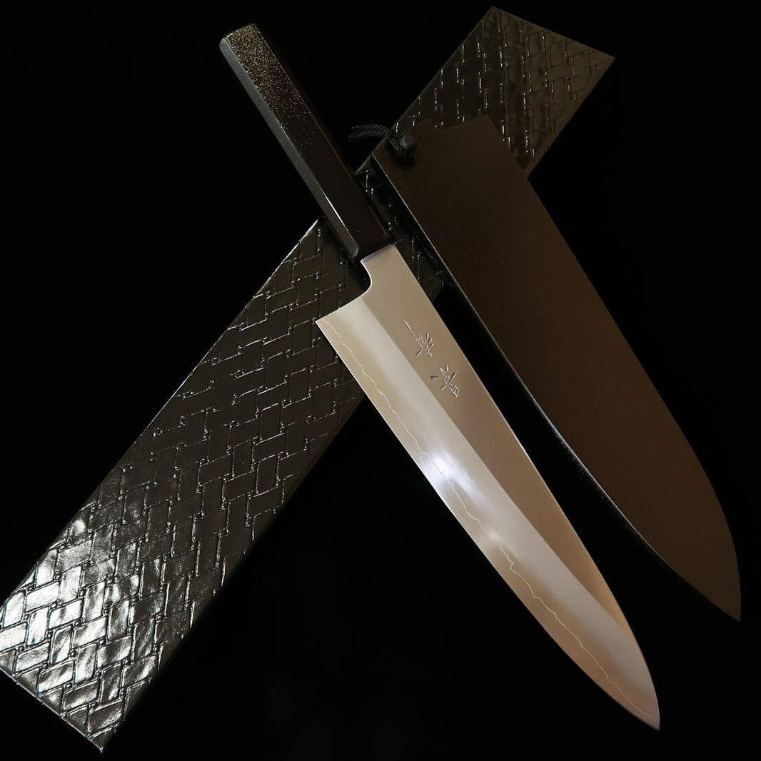 KAGEKIYO Gyuto Gin-san cabo laqueado com pó de madrepérola (240 mm)