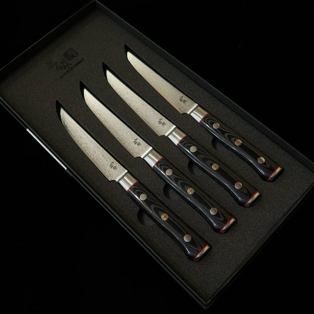 [New Arrival] MCUSTA ZANMAI Classic Pro 3 Zebra Steak Knife 4-Piece Set (115mm)