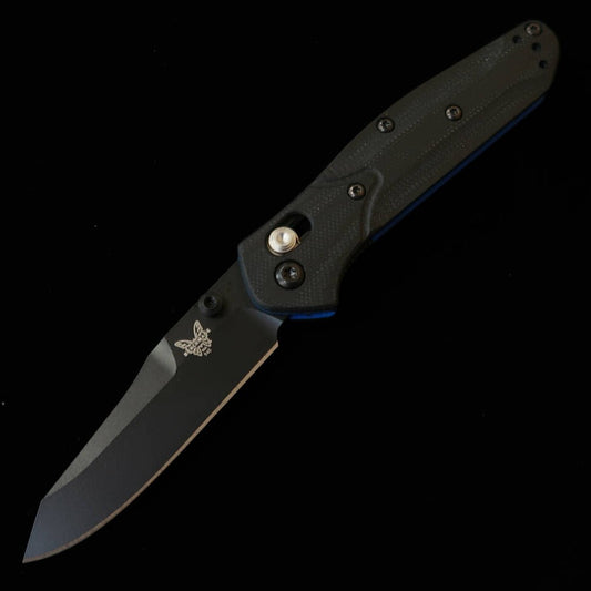 BENCHMADE 945BK-1 Mini Osborne Folding Knife, CPM-S30V Steel with Black G10 Handle (74mm)