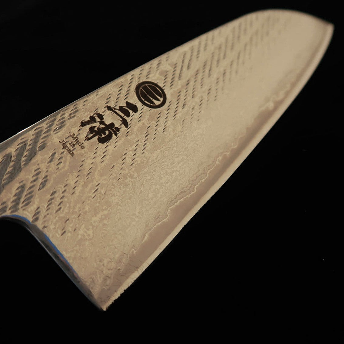 Miura MIURA Santoku Knife, Silver Paper No. 3, Rope Pattern, Damascus Steel, Purple Handle (165mm)