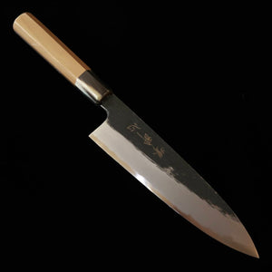 SUISIN Suisin obra de Kenji Togashi forja preta Shirogami nº2 Gyuto cabo octogonal de magnólia com ferrule de chifre branco (210/240mm)