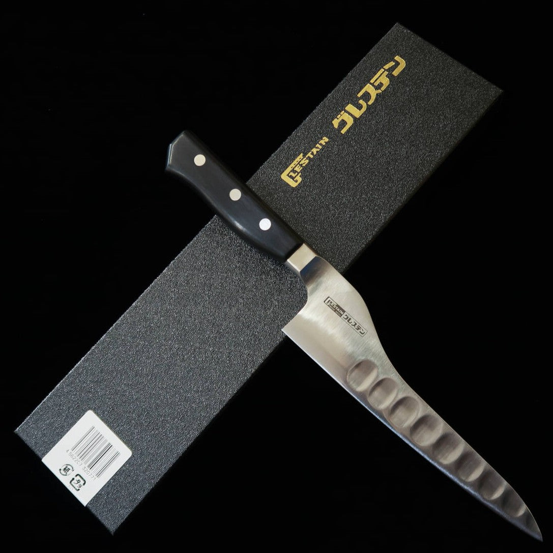 GLESTAIN Faca profissional Protina cabo com guarda em madeira laminada reforçada 018TUK (180mm)