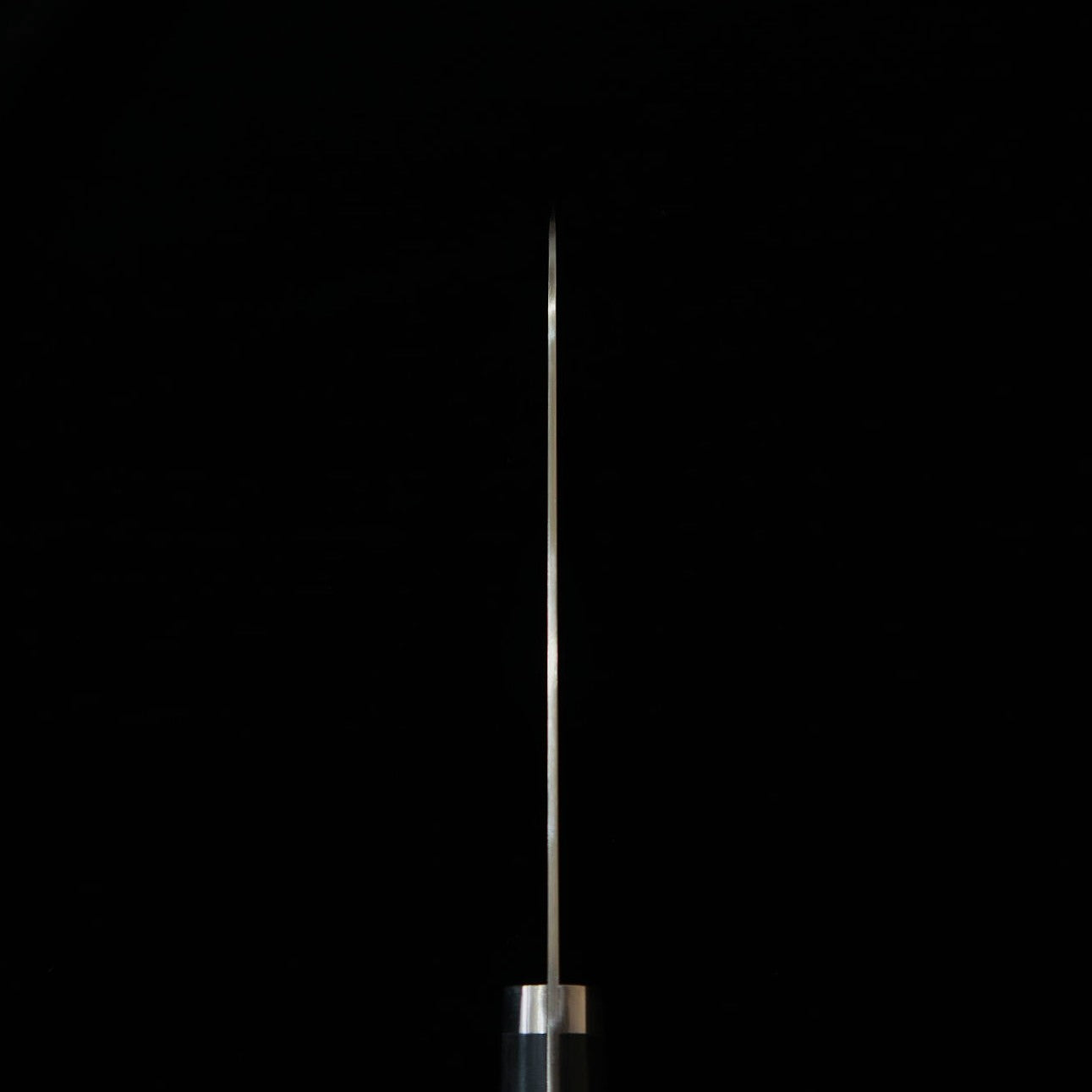 Miura Santoku Knife, Carbon Steel, Stainless Steel Inlaid, Laminated Reinforced Wood Handle (160mm)