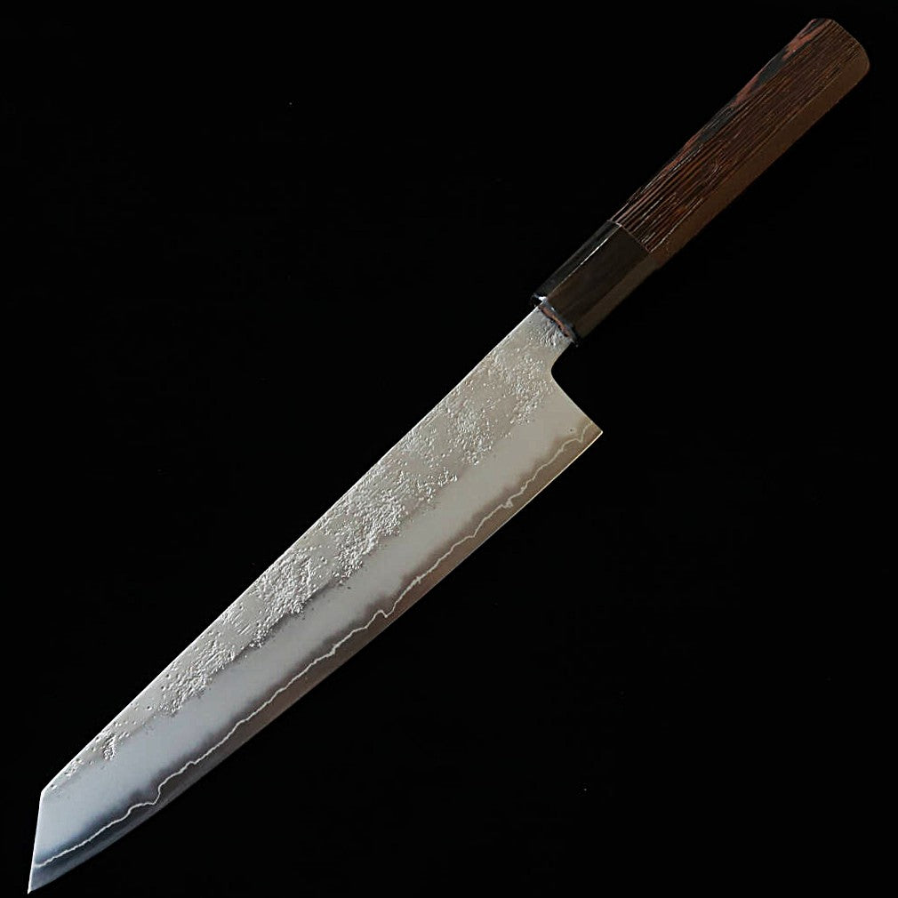 HATSUKOKORO – Ginrei, Gingami n°3, finition nacrée (nashiji), Kiritsuke Gyuto, manche en wengé (205 mm)