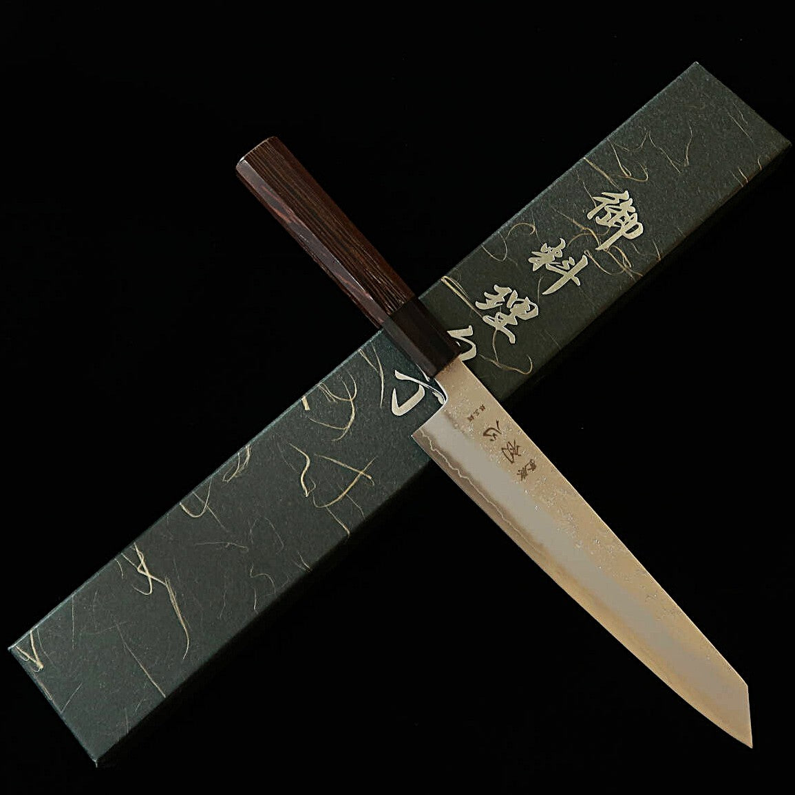 HATSUKOKORO – Ginrei, Gingami n°3, finition nacrée (nashiji), Kiritsuke Gyuto, manche en wengé (205 mm)