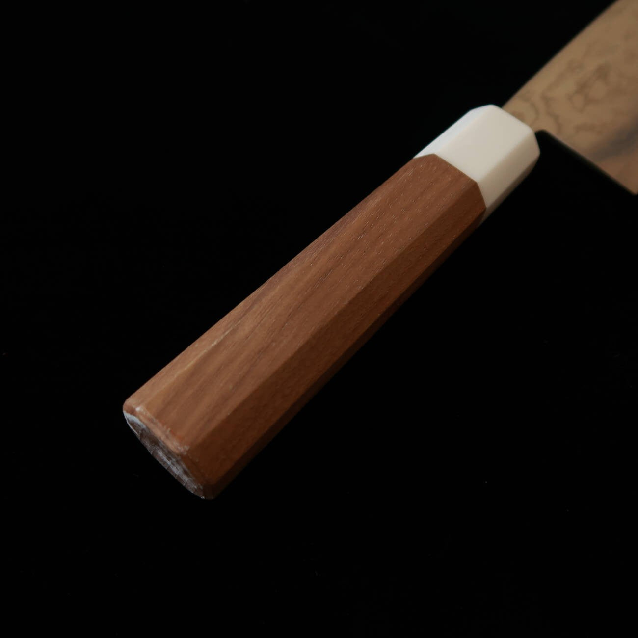 Couteau Santoku Miura (Acier Aogami #2 / Plaquage Inox Nickel Damas / Manche Noyer) (165 mm)