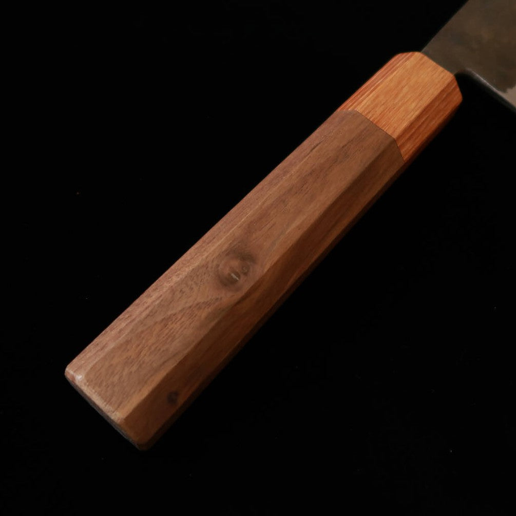 MIURA Blue Steel No. 2 Santoku with Kurouchi finish and Walnut Handle (165mm)