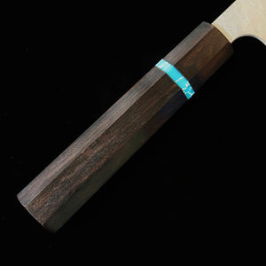 Miura MIURA Nakiri SG2 Hammered Finish Ebony Turquoise Octagonal Handle (160mm)