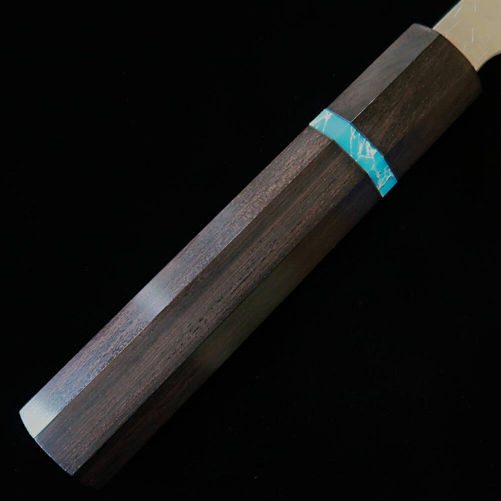 Miura (三浦) Couteau de chef (Gyuto) SG2 martelé, avec manche octogonal en ébène et turquoise （210mm）