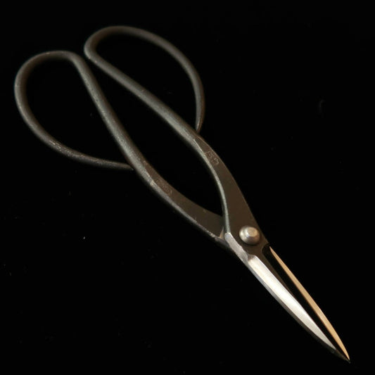 兼進 KANESHIN 盆栽用 芽摘鋏 左利き用 黒打 （190mm）No602C
