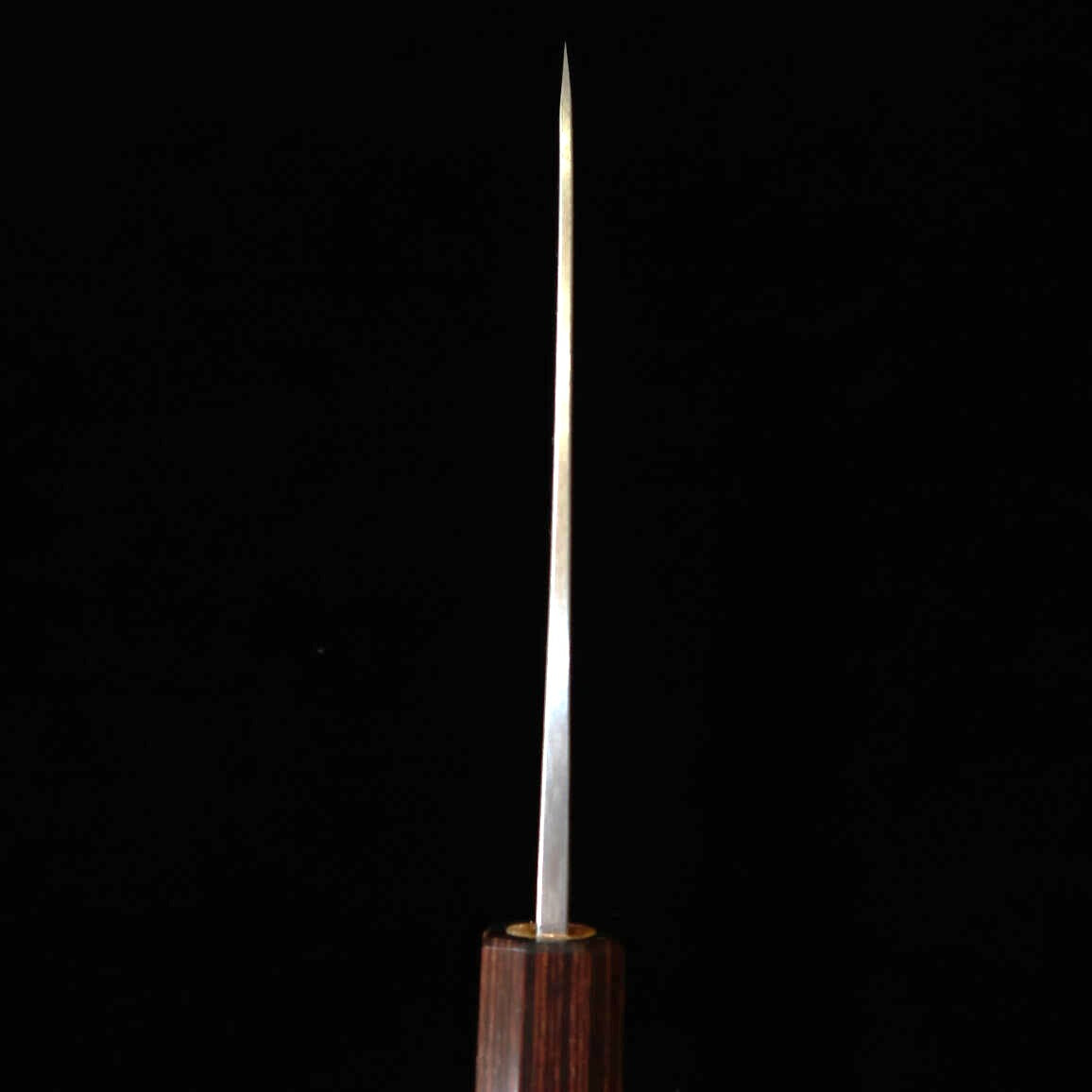 Miura Horse Mackerel Slicer, Blue Steel No. 1, Kurouchi, Stainless Clad with Keyaki Wood Octagonal Handle (105/145mm)