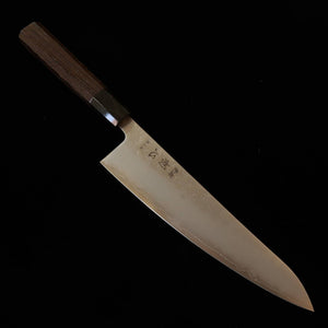 HATSUKOKORO Shoshin Ginrei gyuto Gin-san n°3, finition « peau de poire », manche en wengé (210 mm)