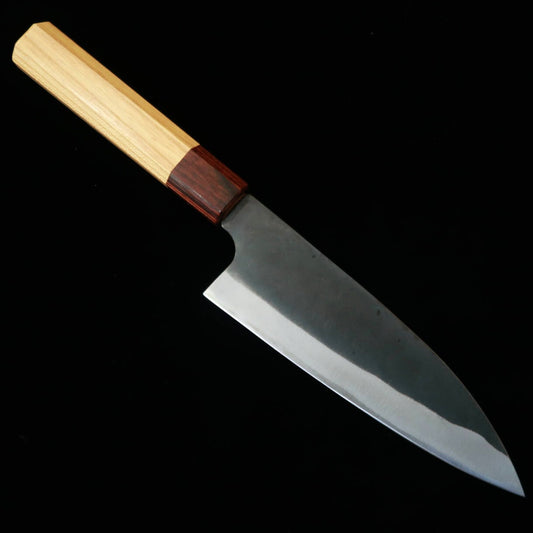 Miura MIURA – Funayuki – Aogami No. 1 (Acier Papier Bleu n° 1) – Insertion en acier inoxydable – Finition Kuro-uchi (brut de forge) – Manche octogonal en Keyaki (165 mm)