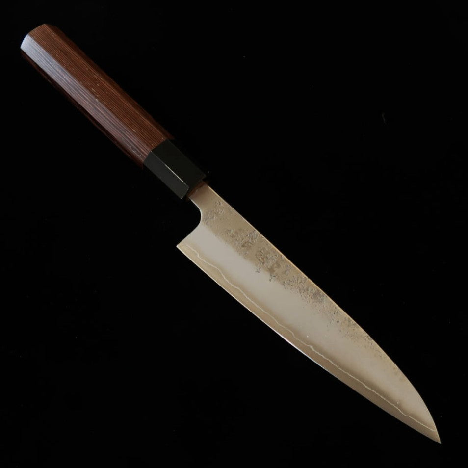 HATSUKOKORO – Série Ginrei, acier Gingami n°3, finition « nashiji », couteau petty, manche en wengé (130 mm)