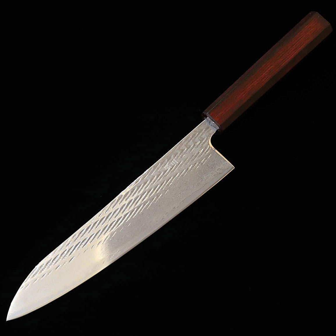 Miura Gyuto, Ginsan Steel No. 3, Rope Pattern, Damascus, Purple Oak, Octagonal Handle (210mm)