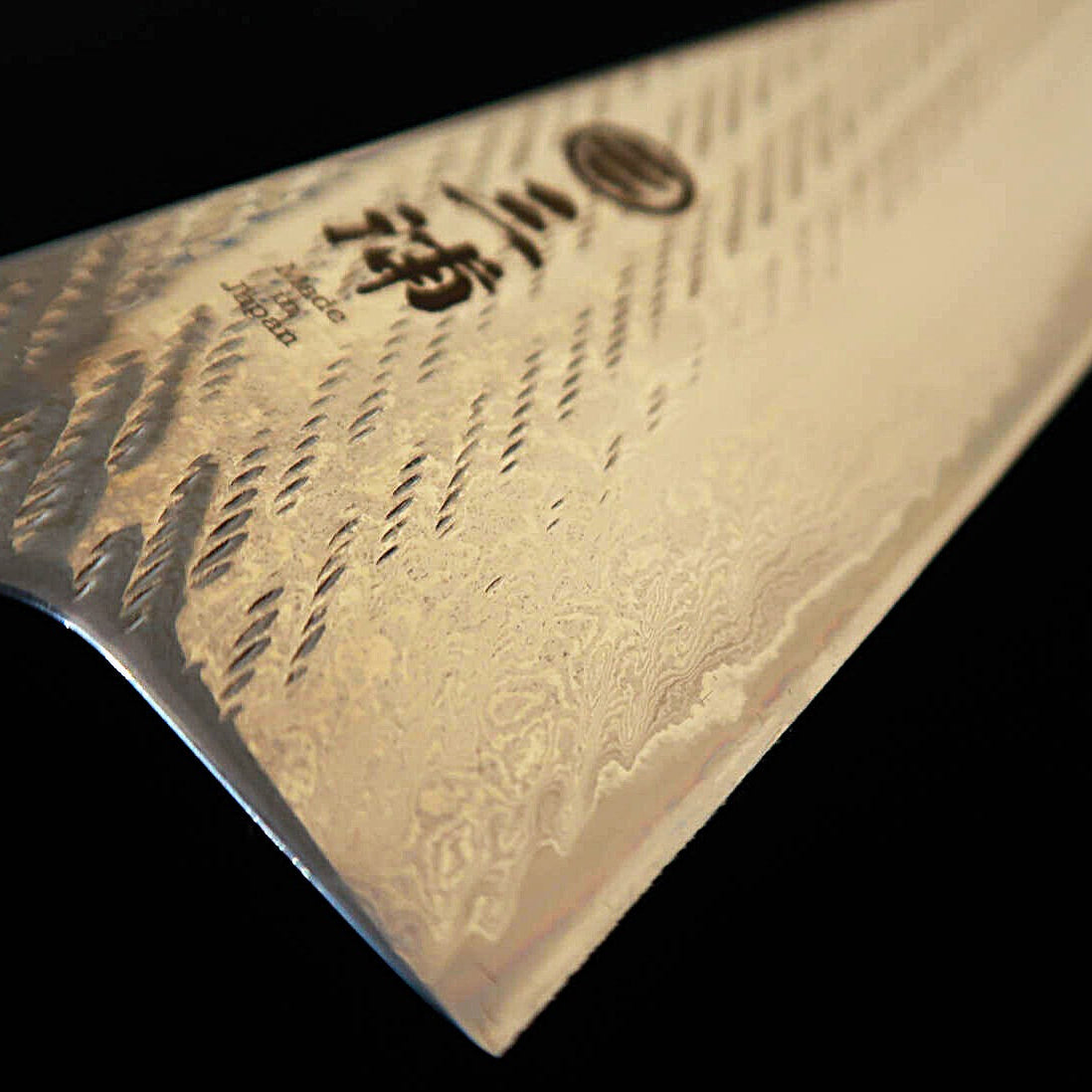 Miura Gyuto, Ginsan Steel No. 3, Rope Pattern, Damascus, Purple Oak, Octagonal Handle (210mm)