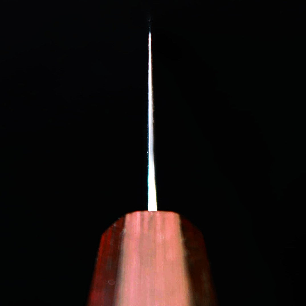 Miura Gyuto, Ginsan Steel No. 3, Rope Pattern, Damascus, Purple Oak, Octagonal Handle (210mm)