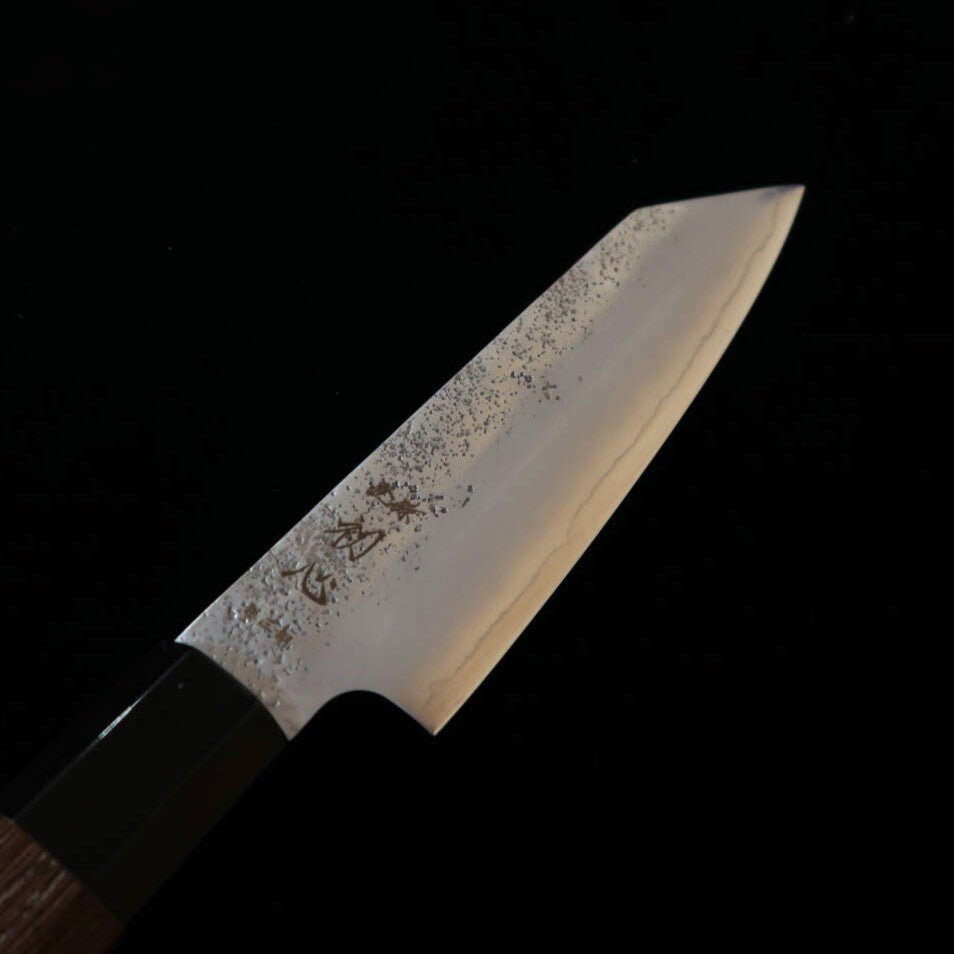 HATSUKOKORO « Ginrei » Gin-san n°3 finition satinée couteau petty kiritsuke manche en wengé (125 mm)