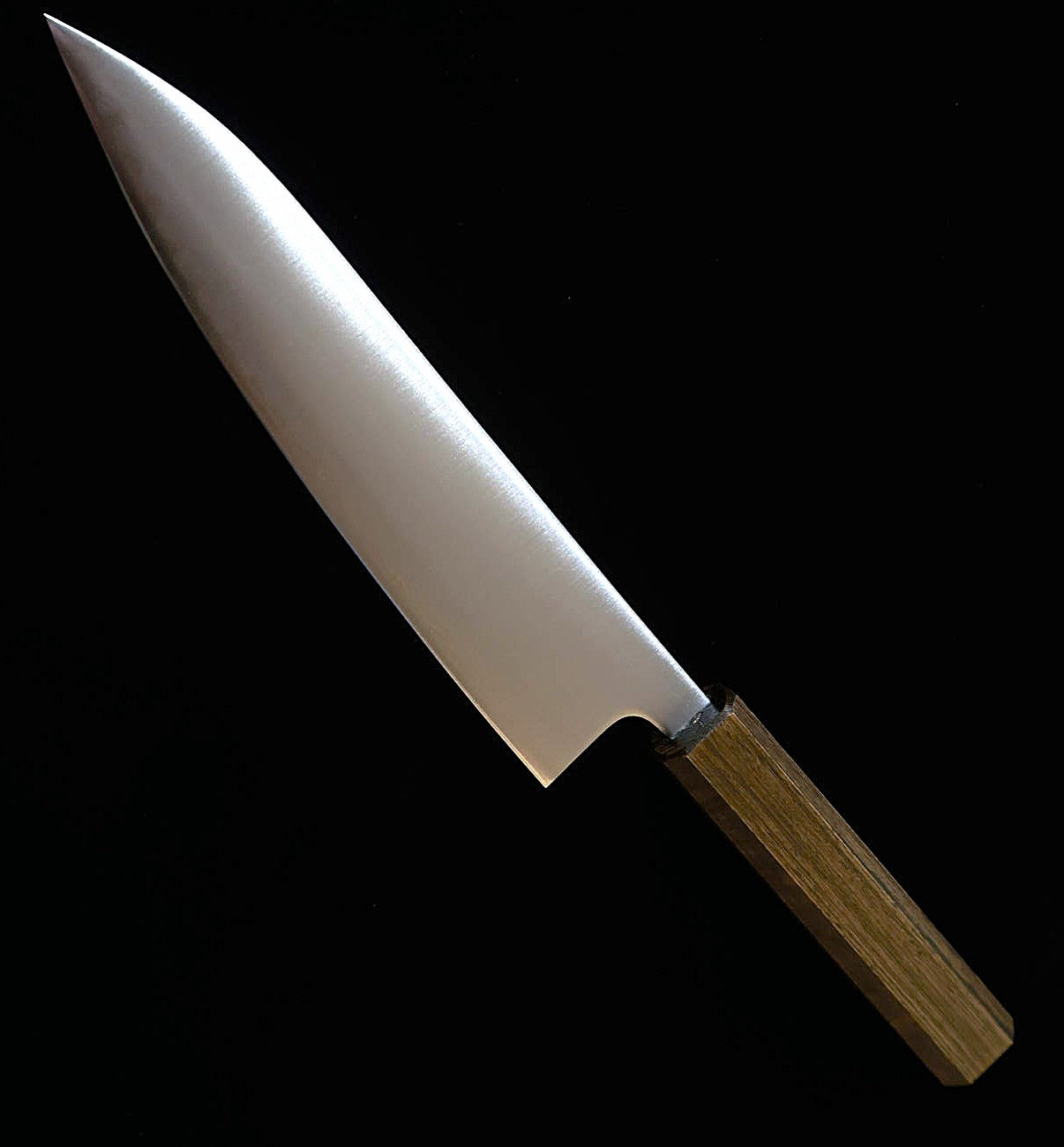 Couteau de chef (Gyuto) MIURA - Acier Aogami Super, Finition polie, Manche octogonal en chêne noir (180 mm)